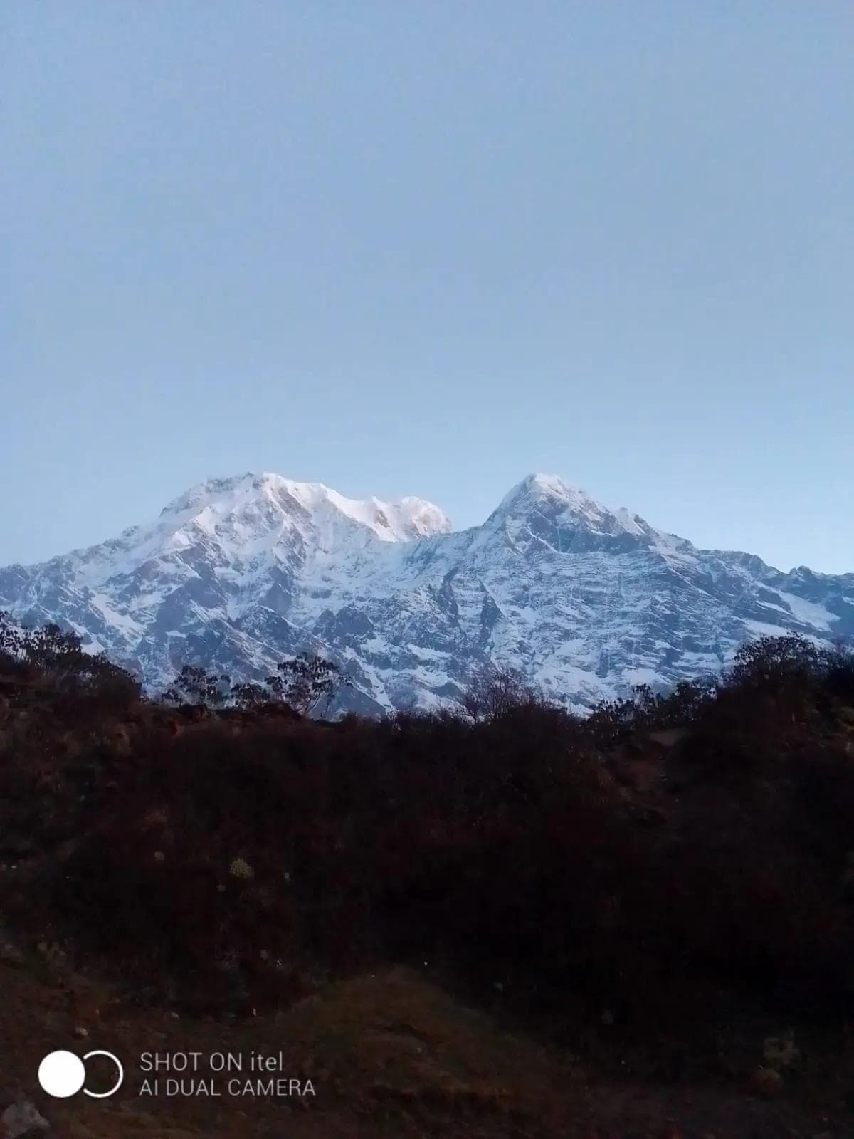 Golden sunrise over Machhapuchhre peak seen from the High camp on Mardi Himal trek